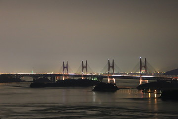 Obraz premium 瀬戸大橋の夜景