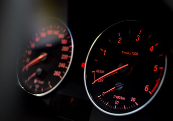 Illuminated car dashboard