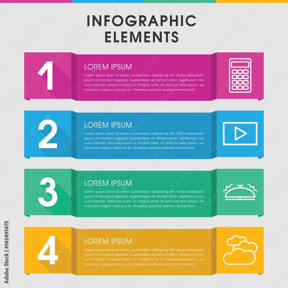Poster glossy infographic design with elements.