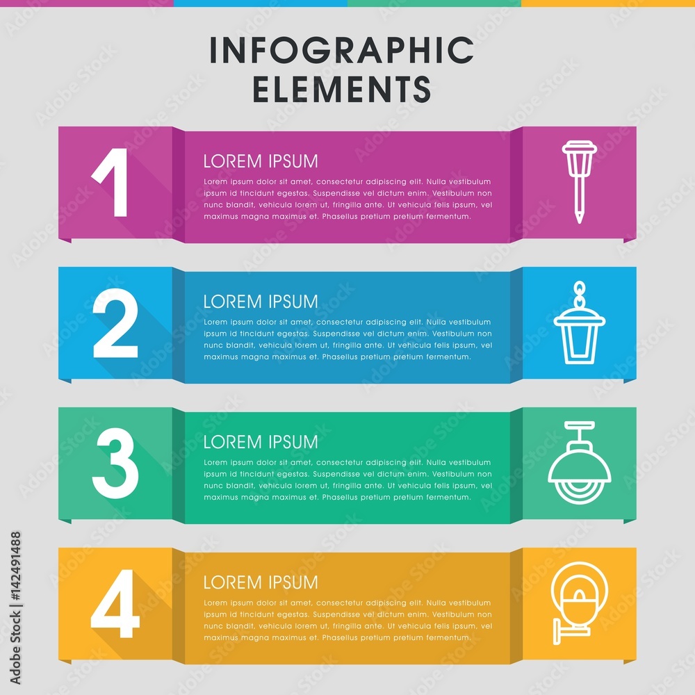 Poster lamppost infographic design with elements.