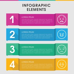 Unhappy infographic design with elements.