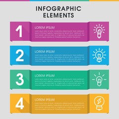 Fluorescent infographic design with elements.