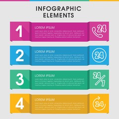 Hours infographic design with elements.