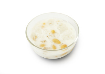 Isolated and clipping path of ginkgo in coconut milk.