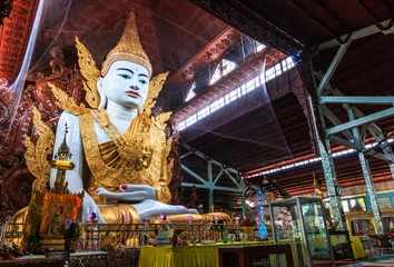 Tuinposter Buddha at Ngahtatkyi Pagoda in Yangon, Myanmar or Burma. They are public domain or treasure of Buddhism, no restrict in copy or use © Photo Gallery