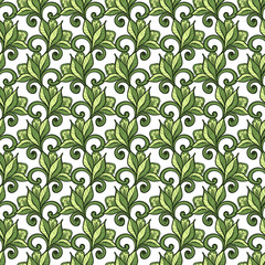Floral seamless pattern. Hand drawn vector illustration of flowers.