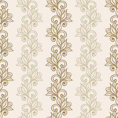 Floral seamless pattern. Hand drawn vector illustration of flowers.