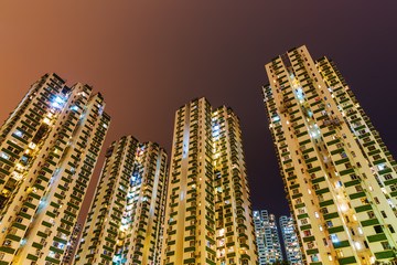 Fototapeta na wymiar skyscrapers at Causeway Bay, Hong Kong, at night