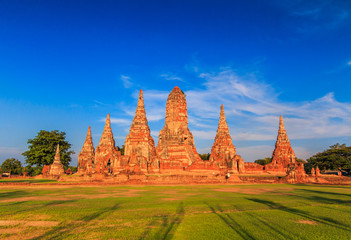 Ruined construction at Wat Chaiwatthanaram in Ayutthaya province in Thailand