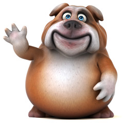 Naklejka premium Fun bulldog - 3D Illustration