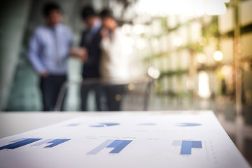 Teamwork process, Blurred abstract background of Business people meeting.