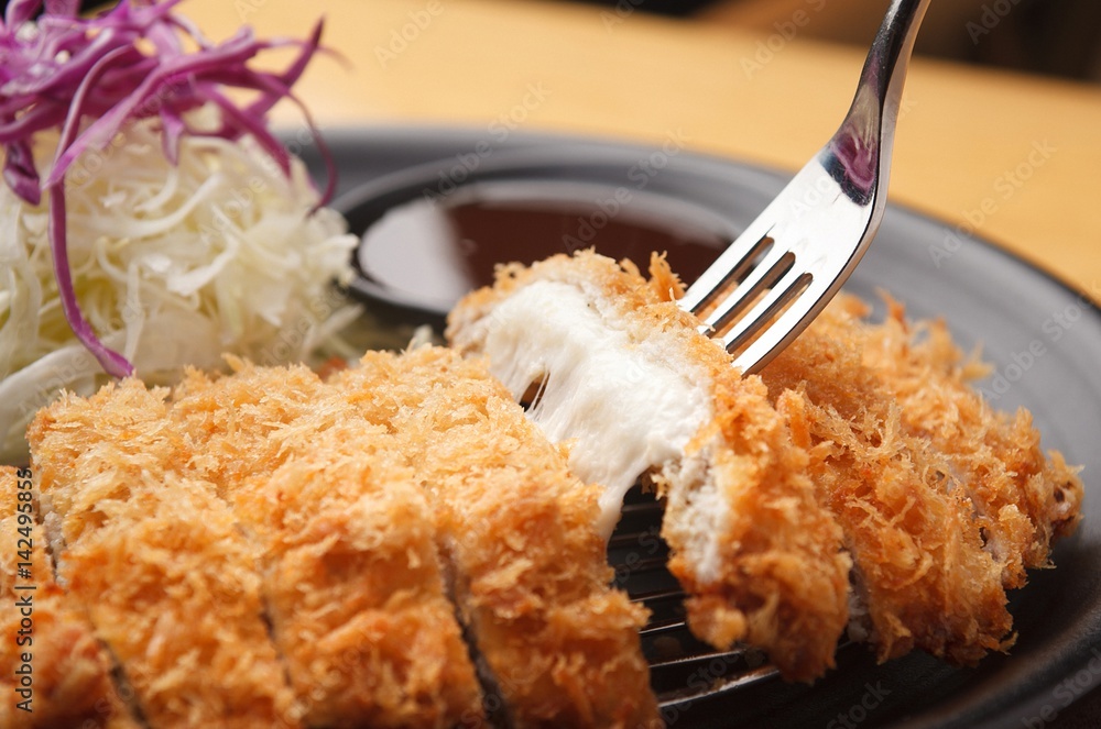 Wall mural cheese tonkatsu. 치즈돈카츠