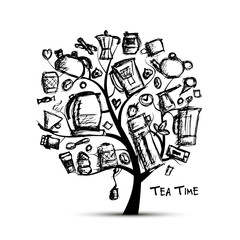 Kitchen utensils, sketch tree for your design