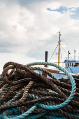 Obraz premium Ropes in shipyard