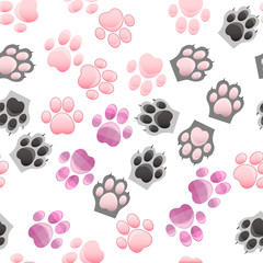 cat and dog paw print with claws