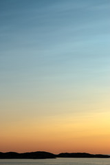 Pastel sunset over Bohus archipelago, west Sweden