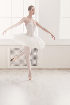 Beautiful ballerina dance in ballet position
