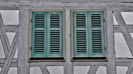 Fototapeta na wymiar Close up of an old timbered house