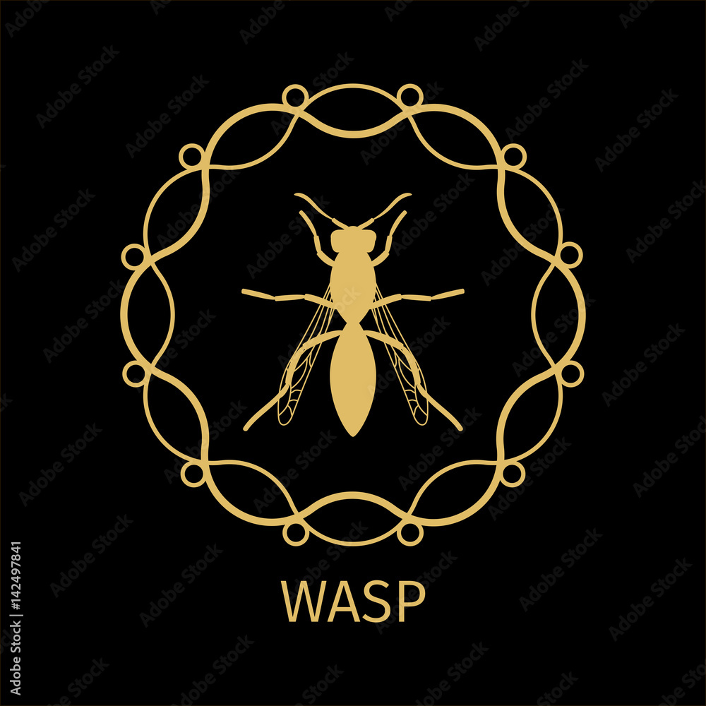 Aufkleber wsp in calligraphy framework label