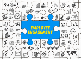 Employee Engagement / Puzzle mit Symbole