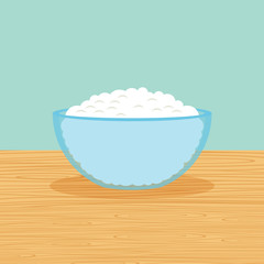 Farm curd cheese on the table