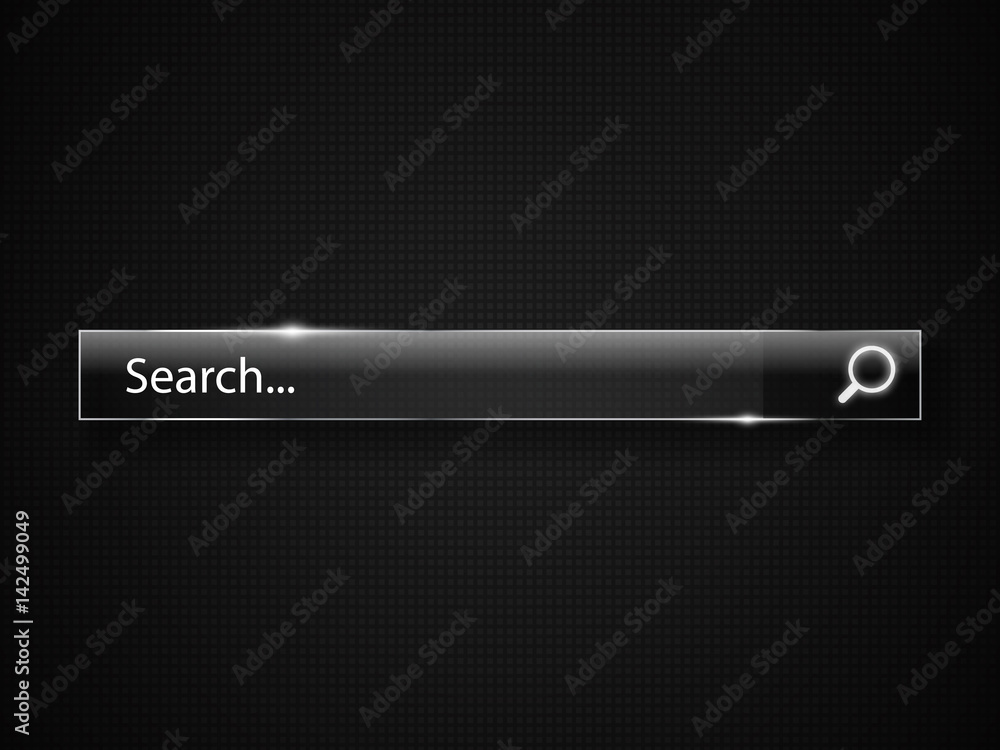 Poster set of glass search bars isolated . vector template for websites