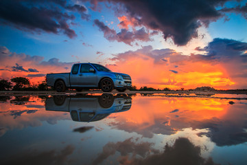 Car in the sunset © Photo Gallery