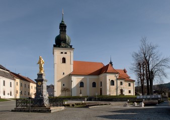 Fototapeta na wymiar Square of little czech town Kunstat