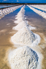Salt production by sea water evaporation