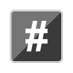 App Button schwarz reflektierend Hashtag