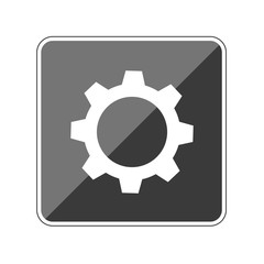 App Button schwarz reflektierend Zahnrad 8 Zähne