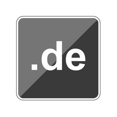 App Button schwarz reflektierend .de Domain Länderkürzel