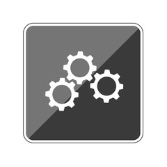 App Button schwarz reflektierend Zahnräder