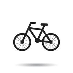 Fototapeta na wymiar Bike silhouette icon on white background. Bicycle vector illustration in flat style. Icons for design, website.