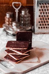 Homemade cookies with chocolate for refreshments