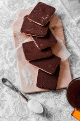 Chocolate biscuits for a family breakfast