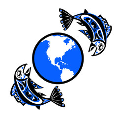 native salmon Vector