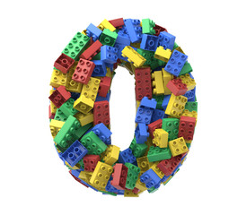 Toy colorful plastic blocks font