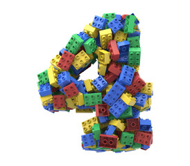 Fototapeta na wymiar Toy colorful plastic blocks font