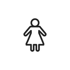 Woman vector icon, female symbol. Modern, simple flat vector illustration for web site or mobile app