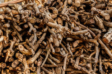 Stock pyre dry for fuel. they use for cook and make heat when cold weather