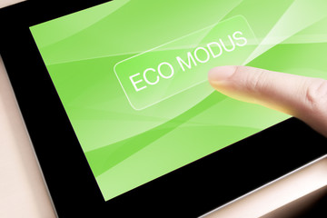 Eco Modus Energie sparen Tablet PC Internet Computer Button FInger