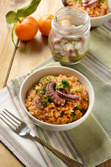 risotto with octopus - Traditional Italian recipe