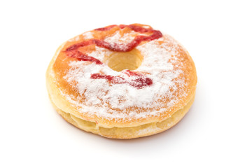 side view donut on a white background
