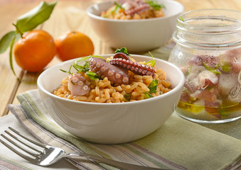 risotto with octopus - Traditional Italian recipe