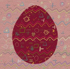 Background and Egg with a cheerful abstract pattern