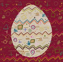 Background and Egg with a cheerful abstract pattern