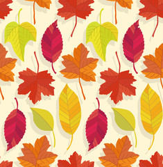 Seamless fallen leaves pattern.