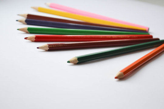 Color pencils close up.