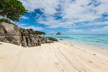Tropical beach Anse Royale at Mahe island, Seychelles - vacation background